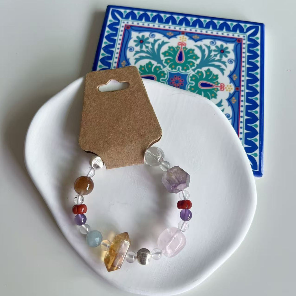 Yuan Crystal Jade & Silver Bracelet